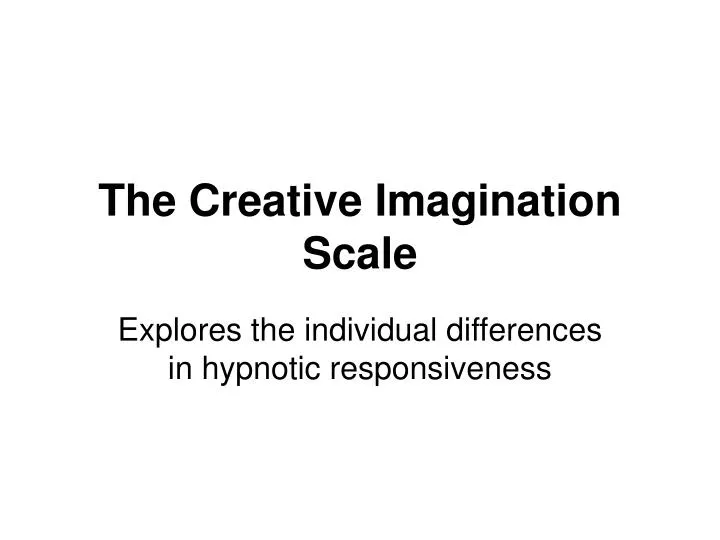 the creative imagination scale