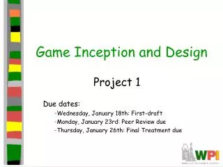 Game Inception and Design