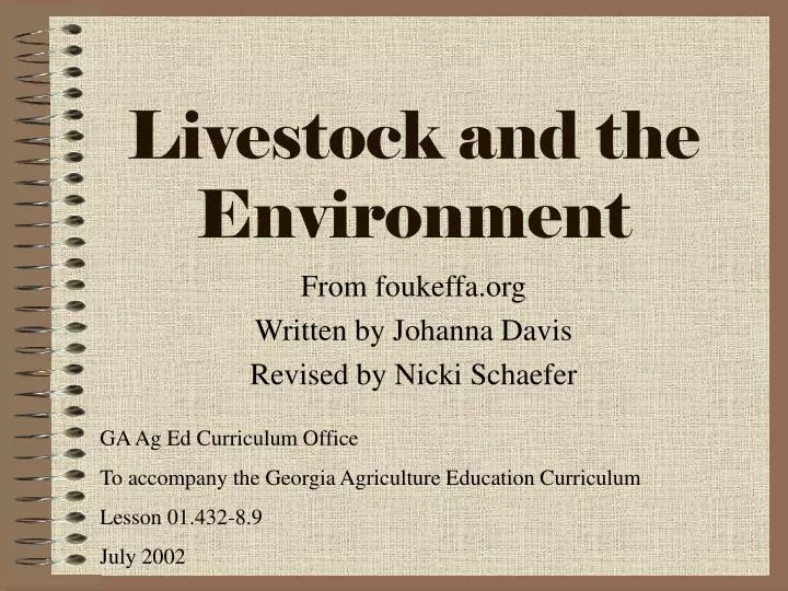 livestock and the environment