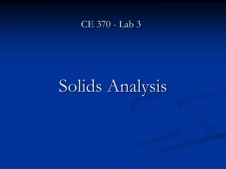 solids analysis