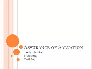 Assurance of Salvation