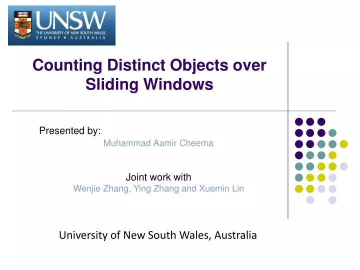 counting distinct objects over sliding windows