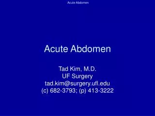 Acute Abdomen