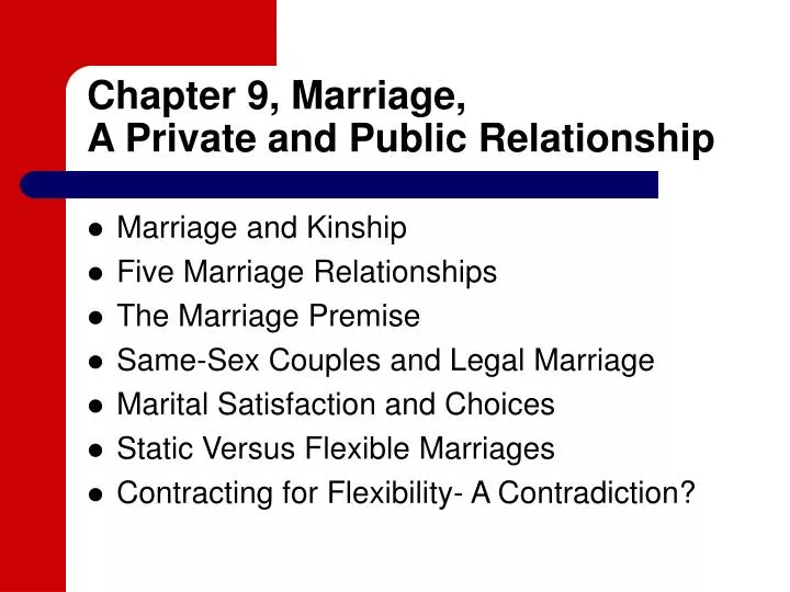 chapter 9 marriage a private and public relationship