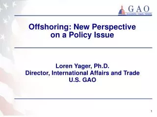 Offshoring: New Perspective on a Policy Issue