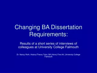 Changing BA Dissertation Requirements: