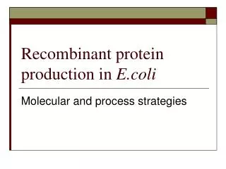 Recombinant protein production in E.coli