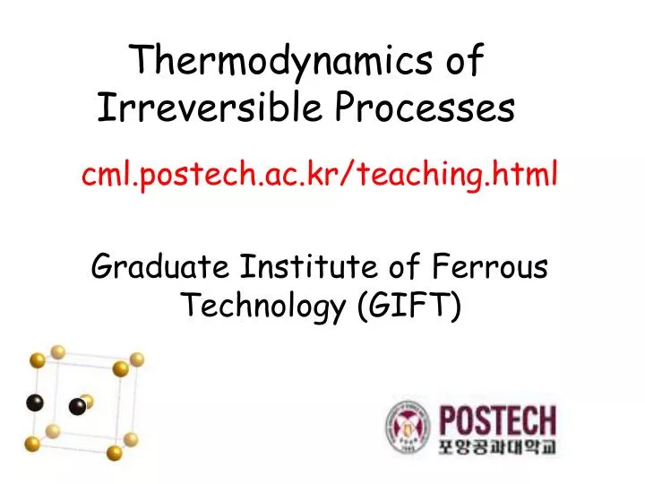 thermodynamics of irreversible processes