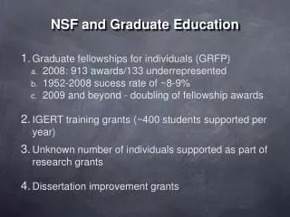 NSF and Graduate Education