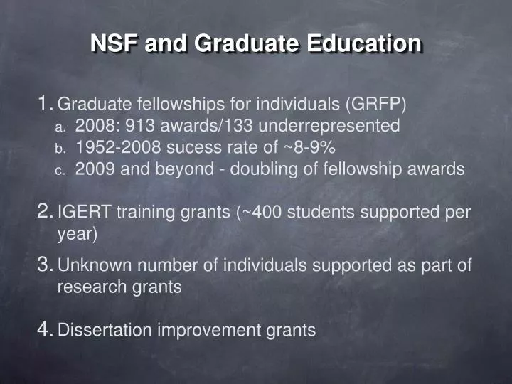 nsf and graduate education