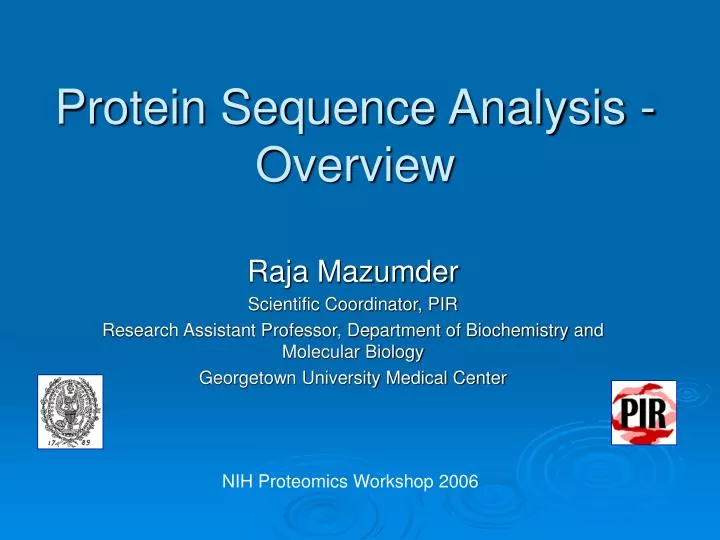 protein sequence analysis overview