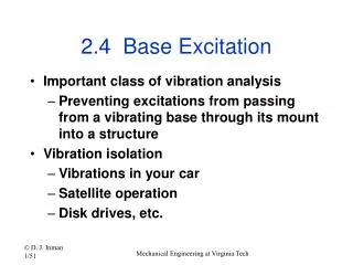 2.4 Base Excitation