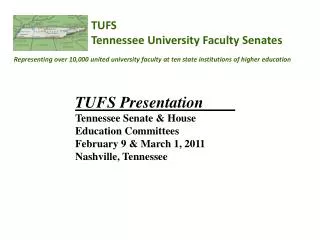 TUFS Tennessee University Faculty Senates