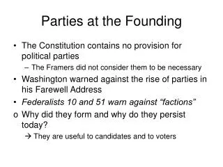 Parties at the Founding