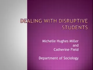dealing with disruptive students