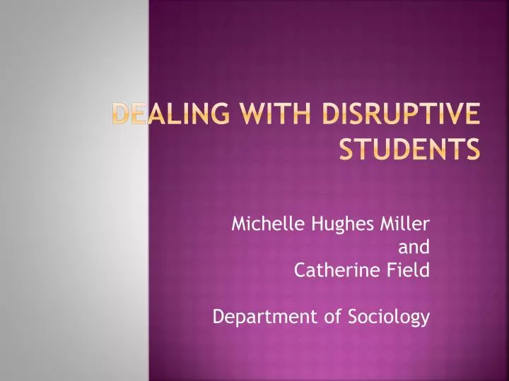 dealing with disruptive students