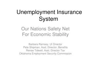 Unemployment Insurance System