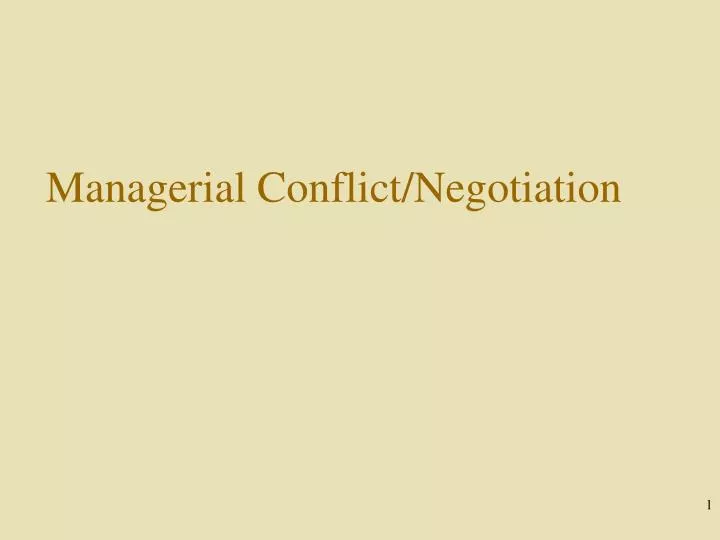 managerial conflict negotiation