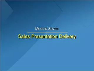 Sales Presentation Delivery