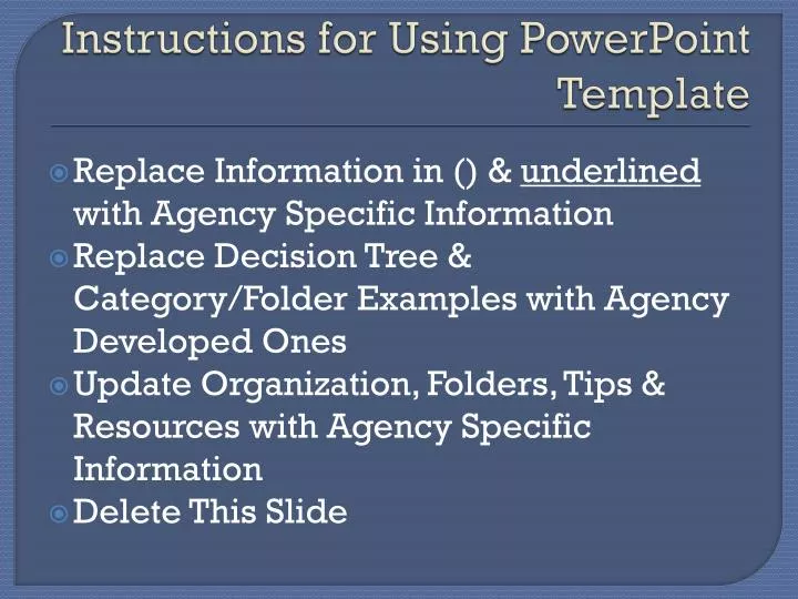 instructions for using powerpoint template