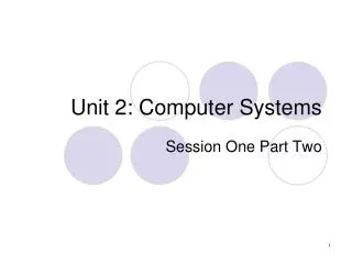 Unit 2: Computer Systems