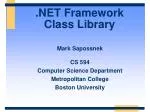 .NET Framework Class Library - slide 1