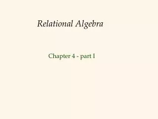 Relational Algebra