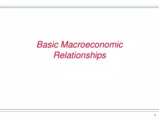 Basic Macroeconomic Relationships