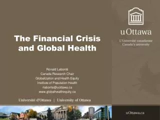 The Financial Crisis and Global Health