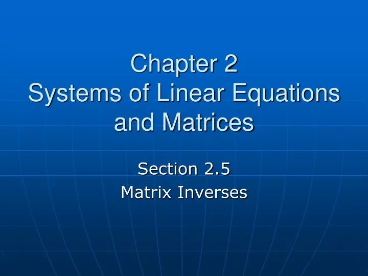 chapter 2 systems of linear equations and matrices