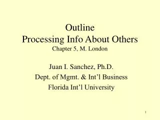 Outline Processing Info About Others Chapter 5, M. London