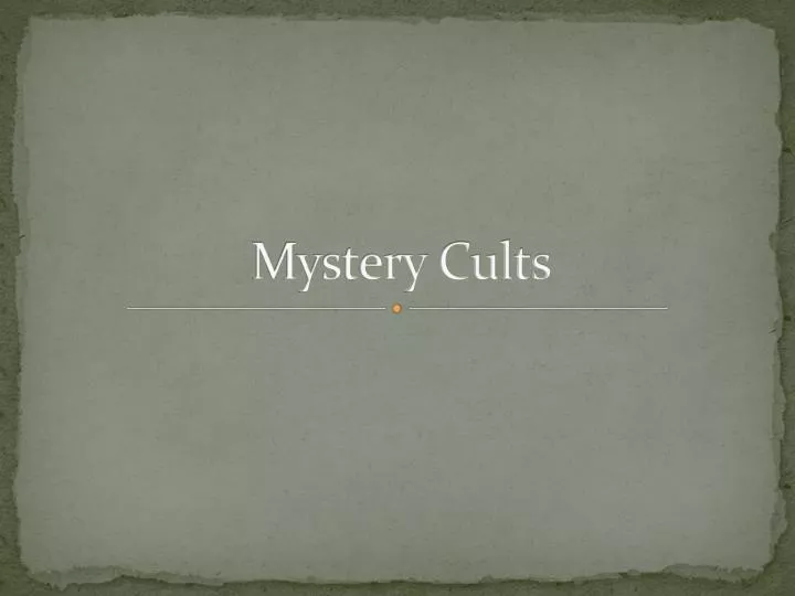 mystery cults