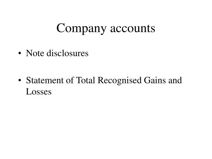 company accounts