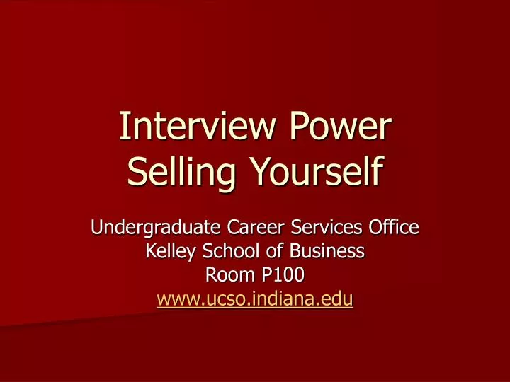 interview power selling yourself