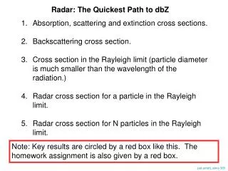 Radar: The Quickest Path to dbZ