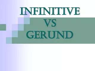 infinitive vs gerund