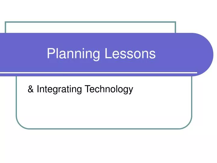 planning lessons