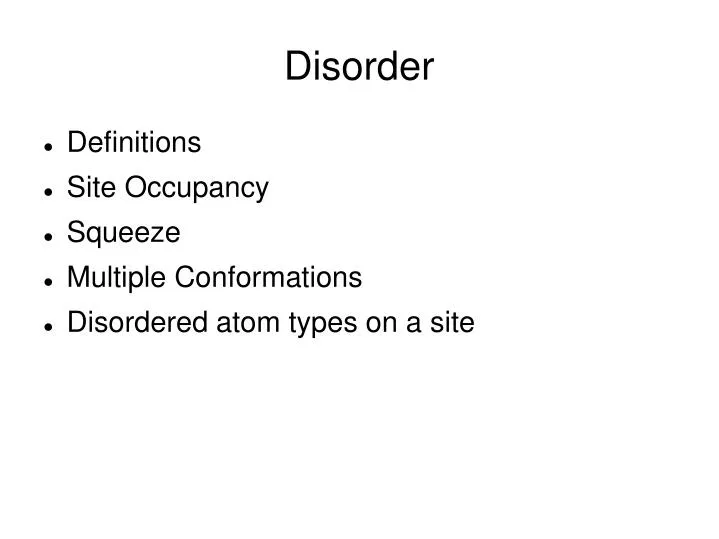 disorder