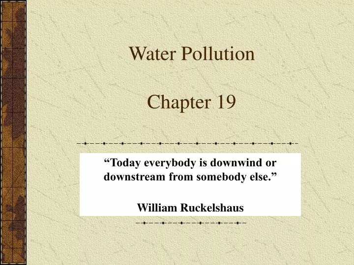 water pollution chapter 19