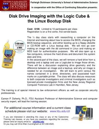 Disk Drive Imaging with the Logic Cube &amp; the Linux Bootup Disk