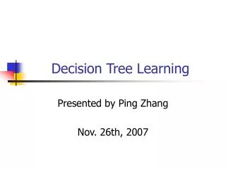 Decision Tree Learning