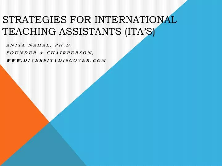 strategies for international teaching assistants ita s