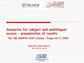 Scenarios for subject and multilingual access : presentation of results