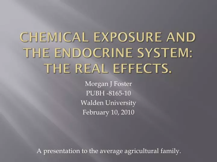 chemical exposure and the endocrine system the real effects