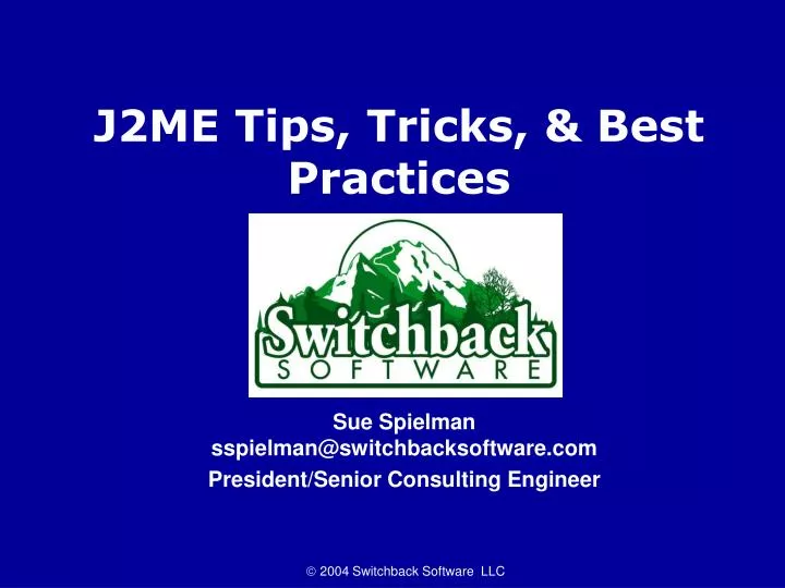 j2me tips tricks best practices