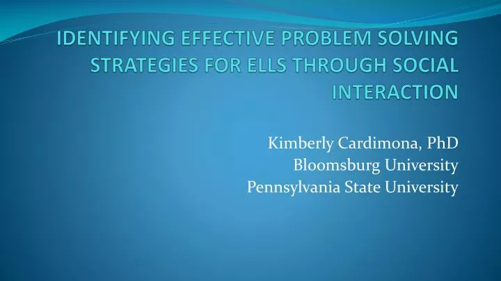 identifying effective problem solving strategies for ells through social interaction