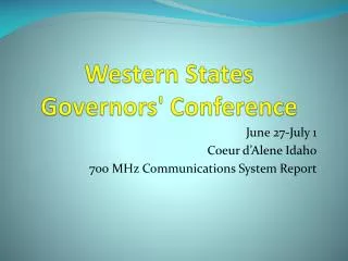 Western States Governors' Conference