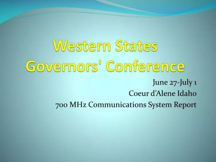 western states governors conference
