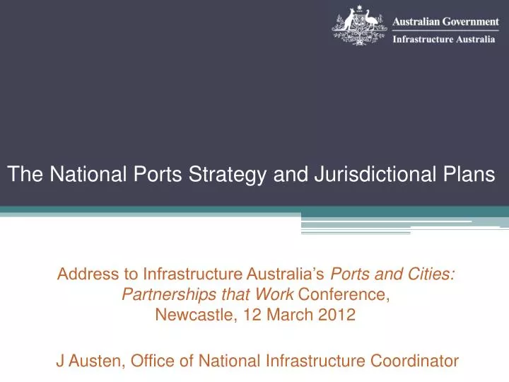 the national ports strategy and jurisdictional plans