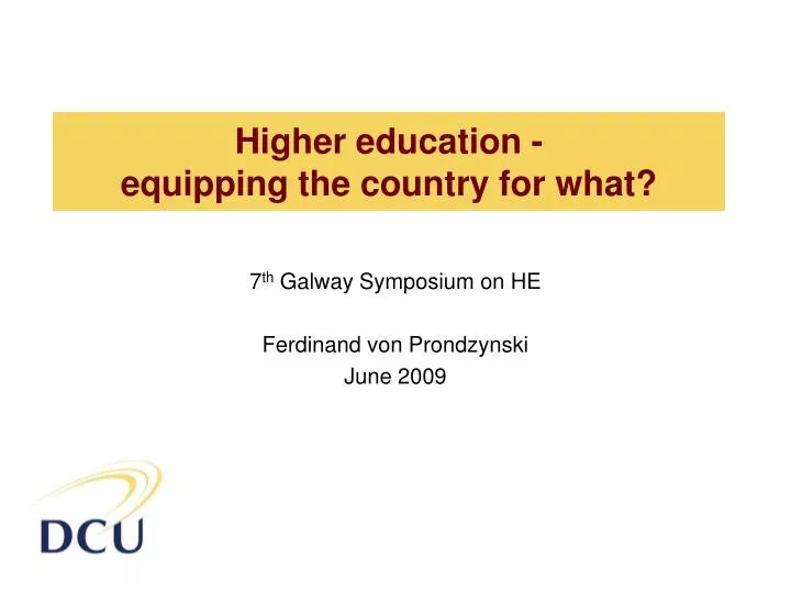 higher education equipping the country for what